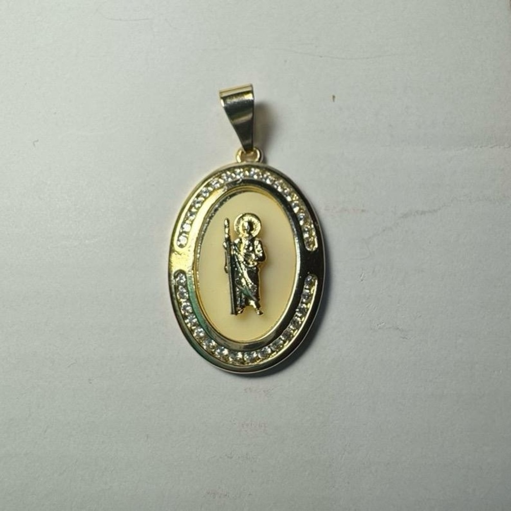 San Judas Gold and Silver Saint Pendant